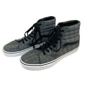 Vans Sk-8  Herringbone Men’s Skateboard Shoe High Top Grey Size 9.5 Like New